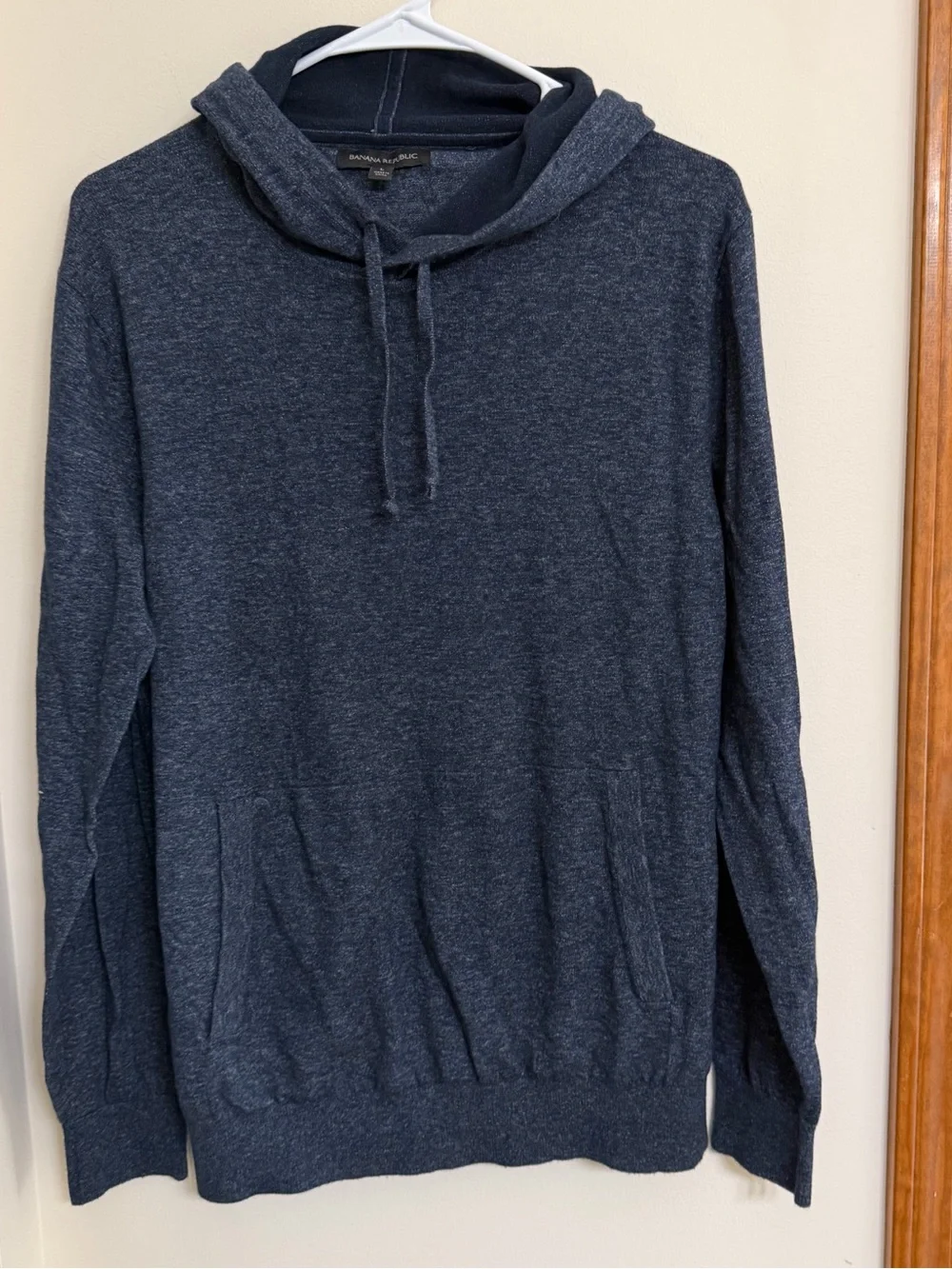 Banana Republic Men's Heather Navy Pullover Hoodie